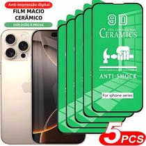 Protetor De Tela De Cerâmica Hd 5 Unidades Para Iphone 16 15 14 13 12 11 Pro Max Mini Xs Xr Plus Não