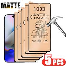 Protetor De Tela De Cerâmica Macia Fosca 5 Pcs Capa Completa Para Iphone 16 Pro Max 15 Pro Max 14