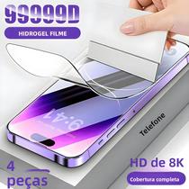 Protetor De Tela De Filme Hidrogel Para iPhone 11 12 13 14 pro Max Mini 4 Peças Cobertura Total Não