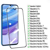 Protetor De Tela De Vidro Protetor Temperado Para Xiaomi Redmi Note 7 8 8T 9 9S 10 pro 7A 8A 9A 9C