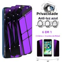 Protetor De Tela De Vidro Roxo Metálico 6 Em 1 Anti-Raios Azuis Para iPhone 11 12 13 Mini 14 15 plus
