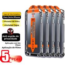Protetor De Tela De Vidro Temperado Anti-Espião 8K (5 Peças) Para iPhone 17, 16, 15, 14, 13, 12, 11,