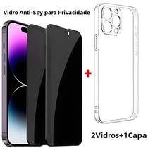 Protetor De Tela De Vidro Temperado Anti-Espionagem Para iPhone 15 13 14 12 11 pro Max 15 plus Com - SFHOMIE
