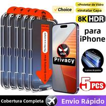Protetor De Tela De Vidro Temperado Anti-Espionagem Para iPhone 15 14 13 16 17 pro Max 5PCS