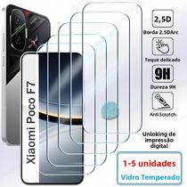 Protetor De Tela De Vidro Temperado Xiaomi Poco F7 pro X7 pro Transparente Desbloqueio Por Impressão - others