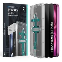 Protetor de tela Deppa iPhone 15 16 6.1" Privacy, pacote com 2