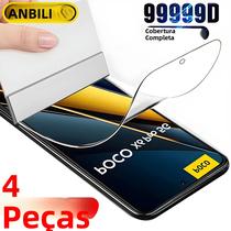 Protetor De Tela Hydrogel Xiaomi Poco X6 F5 F4 GT F3 C65 4 Peças Para X3 X4 X5 M4 M3 M6 pro GT 5G