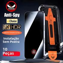 Protetor De Tela Para iPhone 15-17 pro Max 10PCS Instalação Sem Poeira Vidro Temperado