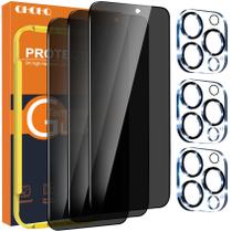 Protetor de Tela QHOHQ iPhone 15 Pro Max 6,7" Privacidade Kit com 3 Unidades Protetor de Tela QHOHQ iPhone 15 Pro Max 6,7" Privacidade Kit com 3 Unidades