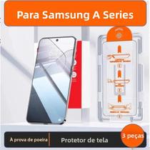 Protetor De Tela Samsung Galaxy Série a 3 Peças Vidro Temperado Fácil De Instalar Remoção Automática