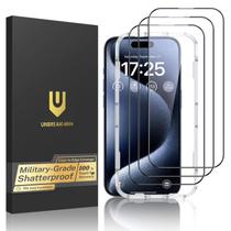 Protetor de tela UnbreakCable para iPhone 15 Pro Max, pacote com 3 Protetor de tela UnbreakCable para iPhone 15 Pro Max, pacote com 3