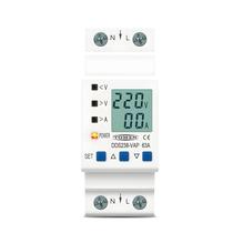 Protetor De Tensão Ajustável Para Trilho DIN 63A 80A 110V 230V Disjuntor Voltímetro Kwh Protetor De Tensão Ajustável Para Trilho DIN 63A 80A 110V 230V Disjuntor Voltímetro Kwh
