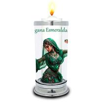 Protetor de Vela 7 dias Cigana Esmeralda Umbanda Castiçal Protetor de Vela 7 dias Cigana Esmeralda Umbanda Castiçal