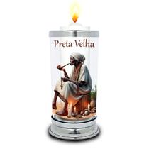 Protetor de Vela 7 dias Preta Velha Umbanda Vidro Castiçal Protetor de Vela 7 dias Preta Velha Umbanda Vidro Castiçal