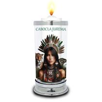 Protetor de Velas 7 dias Cabocla Jurema Copo Vidro Castiçal