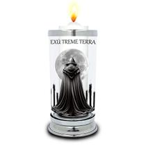 Protetor de Velas 7 dias Exú Treme Terra Vidro Castiçal