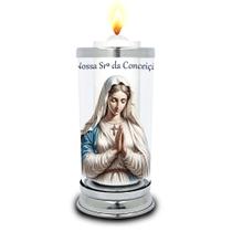 Protetor de Velas 7 dias Nossa Senhora Conceição Copo Vidro Protetor de Velas 7 dias Nossa Senhora Conceição Copo Vidro