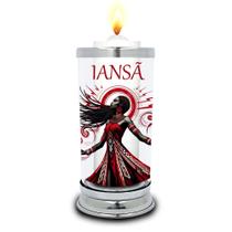 Protetor de Velas 7 dias Orixá Iansã Copo Vidro Castiçal