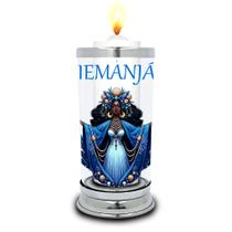 Protetor de Velas 7 dias Orixá Iemanjá Copo Vidro Castiçal Protetor de Velas 7 dias Orixá Iemanjá Copo Vidro Castiçal