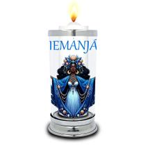 Protetor de Velas 7 dias Orixá Iemanjá Copo Vidro Castiçal Protetor de Velas 7 dias Orixá Iemanjá Copo Vidro Castiçal