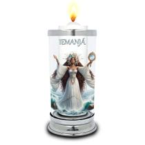 Protetor de Velas 7 dias Orixá Iemanjá Espelho Copo Vidro Protetor de Velas 7 dias Orixá Iemanjá Espelho Copo Vidro