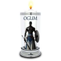 Protetor de Velas 7 dias Orixá Ogum Copo Vidro Castiçal