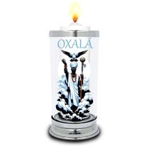 Protetor de Velas 7 dias Orixá Oxalá Copo Vidro Castiçal