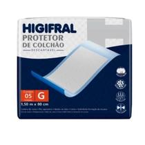 Protetor Descartável Cama/Colchão-Higifral G c/ 5 unid. 1,50m X 80cm