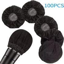 Protetor Descartável Para Microfone Fone 7cm 100 Unids Preto