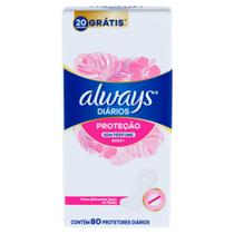 Protetor Diário Always Diários Proteção Sem Perfume 80 Unidades Protetor Diário Always Diários Proteção Sem Perfume 80 Unidades