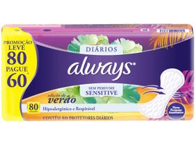Protetor Diário Always Hipoalergênico Sem Perfume - 80 unidades