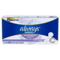 Protetor Diário Always Hipoalergênico Sem Perfume - 80 unidades