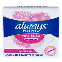 Protetor Diário Always Sem Perfume Com 40 Unidades