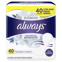 Protetor Diário Always Sensitive Sem Perfume 40 unidades Protetor Diário Always Sensitive Sem Perfume 40 unidades