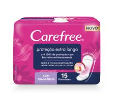 Protetor Diário Carefree Proteção Extra Longo Com Fragrância 15 unidades Protetor Diário Carefree Proteção Extra Longo Com Fragrância 15 unidades