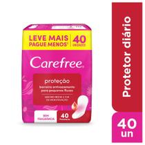 Protetor Diário Carefree Proteção Sem Perfume 40 Unidades