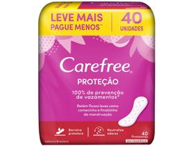 Protetor Diário Carefree Proteção sem Perfume 40 Unidades Protetor Diário Carefree Proteção sem Perfume 40 Unidades