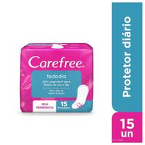 Protetor Diário Carefree Proteção Sem Perfume Mínima Sem Abas 15 Unidades