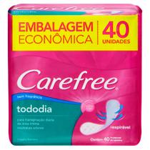 Protetor diário carefree tododia sem perfume 40 unidades