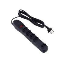 Protetor Elétrico 5 Tomadas Tripolar Bivolt 3 Metros Preto - Force Line