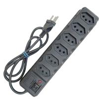 Protetor Elétrico Filtro De Linha EletroGM C/ 6 Tomadas E 1 Metro De Fio Preto - 6 TOMADAS GM - Elet