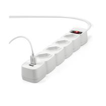 Protetor Eletrônico 4 Tomadas 2 USB EPE 204 USB+ 3 Metros Branco Intelbras
