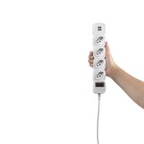 Protetor eletronico c/ 4 tomadas e 2 usb - epe 204 usb + br