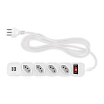 Protetor Eletronico Com 4 Tomadas E 2 Usb - Epe 204 Usb Br+