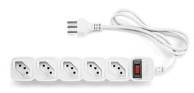 Protetor Eletronico Com 5 Tomadas Cor Branco 127v/220v