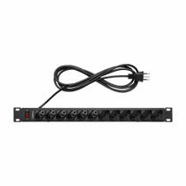 Protetor Eletrônico Intelbras 12 Tomadas Para Rack Epr212 - Preto