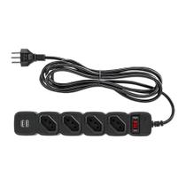 Protetor Eletrônico Intelbras EPE 204 USB+ 4 Tomadas e 2 Portas USB Bivolt Automático Preto Protetor Eletrônico Intelbras EPE 204 USB+ 4 Tomadas e 2 Portas USB Bivolt Automático Preto