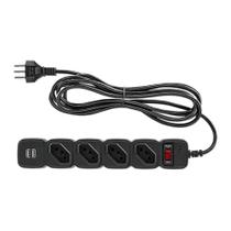 Protetor Eletrônico Intelbras Epe204 Usb+ 4 Tomadas 2 Usb Preto Protetor Eletrônico Intelbras Epe204 Usb+ 4 Tomadas 2 Usb Preto