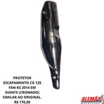 Protetor escapamento cg 125 fan ks 2014 em diante (cromado) compatível ao original.