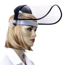 Protetor facial face shield reto preto branco visor transparente